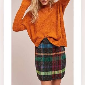 ANTHROPOLOGIE / CECILIA PRADO Textured Plaid Mini Skirt - Sz XS